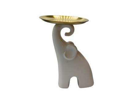 Elefant alb cu tava aurie 