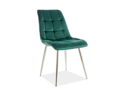 Scaun tapitat CHIC VELVET CHROM catifea green 50x58xH88cm, picioare crom