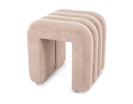 Taburet TICA material textil beige 40x38cm