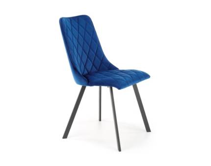 Scaun tapitat K450 catifea blue 47x58xH85cm, picioare negre