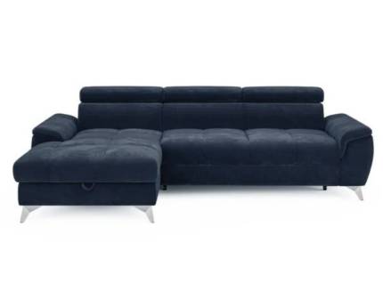 Coltar extensibil LUGANO S cu lada pentru depozitare, tetiere reglabile, personalizabil 268x174cm