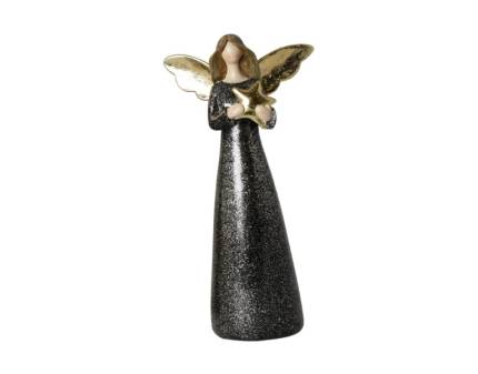 Inger din ceramica negru/ auriu cu stea Varianta 2