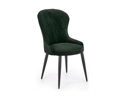 Scaun tapitat K366 elegant, catifea green 52x58xH92cm, picioare negre