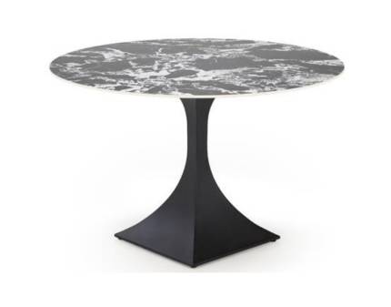 Masa MANUEL din marmura neagra, metal negru 120xH77cm