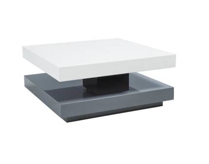 Masuta FALON GREY din MDF alb lucios + gri lucios 75x75xH34cm