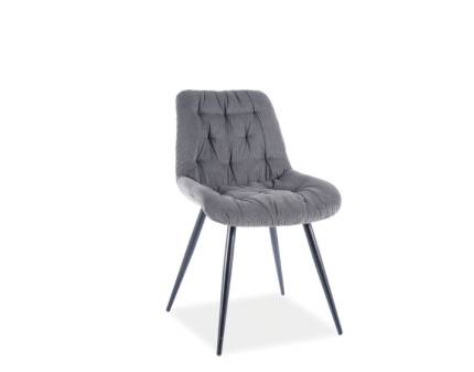 Scaun tapitat PRAGA FIORD confortabil, material textil grey 49x60xH84cm, picioare negre