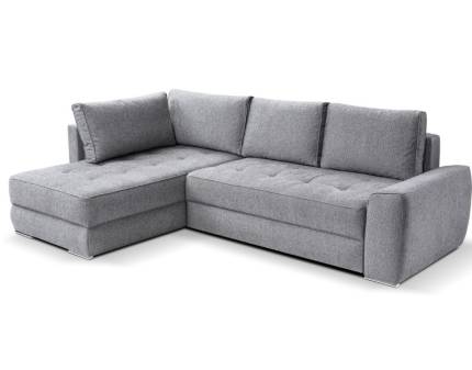 Coltar extensibil BARI cu lada pentru depozitare, personalizabil 266x185cm