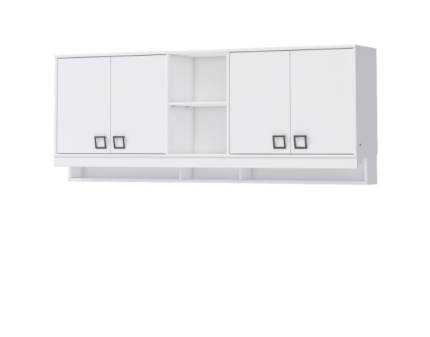 Corp suspendat cu 4 usi si rafturi 209x82cm KIKI WHITE