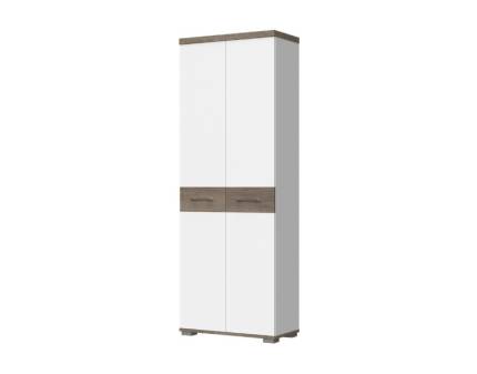 Dulap hol cu 2 usi AZUR 68x189x35cm alb mat/ stejar Nebraska