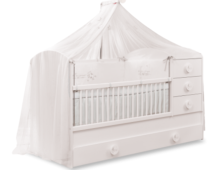 Patut transformabil cu pat suplimentar (80x180cm) BABY COTTON 